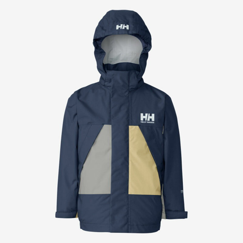 HELLY HANSEN(ヘリーハンセン) K SCANDZA RAIN JACKET(キッズ スカンザレインジャケット) 140cm オーシャンネイビー×アンバーイエロー(NY) HJ12152