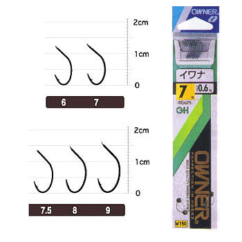 オーナー針 OHイワナ(糸付) 7号-0.6 青