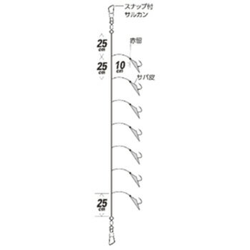 ハヤブサ(Hayabusa) 一押しサビキ 追っかけアジ サバ皮 7本 鈎9/ハリス2 金 SS237