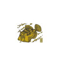 ささめ針(SASAME) 蒔絵シール大漁祈願 カワサギII ゴールド SH274