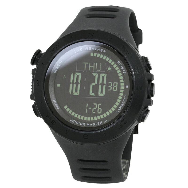 ラドウェザー 腕時計 メンズ LAD WEATHER(ラドウェザー) SENSOR MASTER III(センサーマスターIII) ブラック(黒刻印)×反転液晶 lad024bkbk-bk
