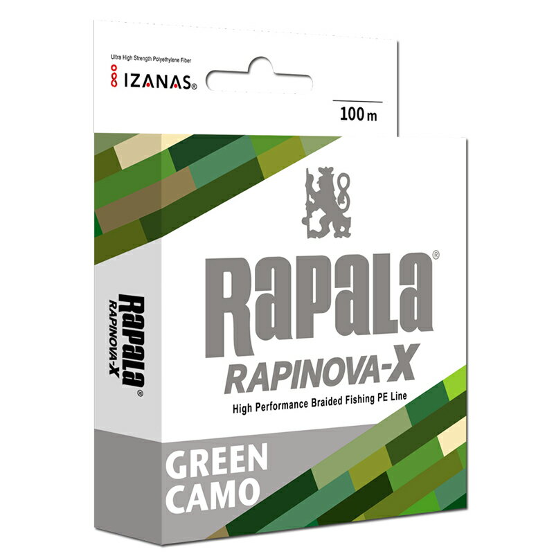 Rapala(ラパラ) ラピノヴァ エックス マルチゲーム 100m 8.0号110lb グリーンカモ RLX100M80GC