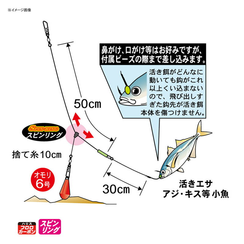 がまかつ(Gamakatsu) 堤防ヒラメ ぶっこみスルスル仕掛 釣5号/ハリス5 白 HS037