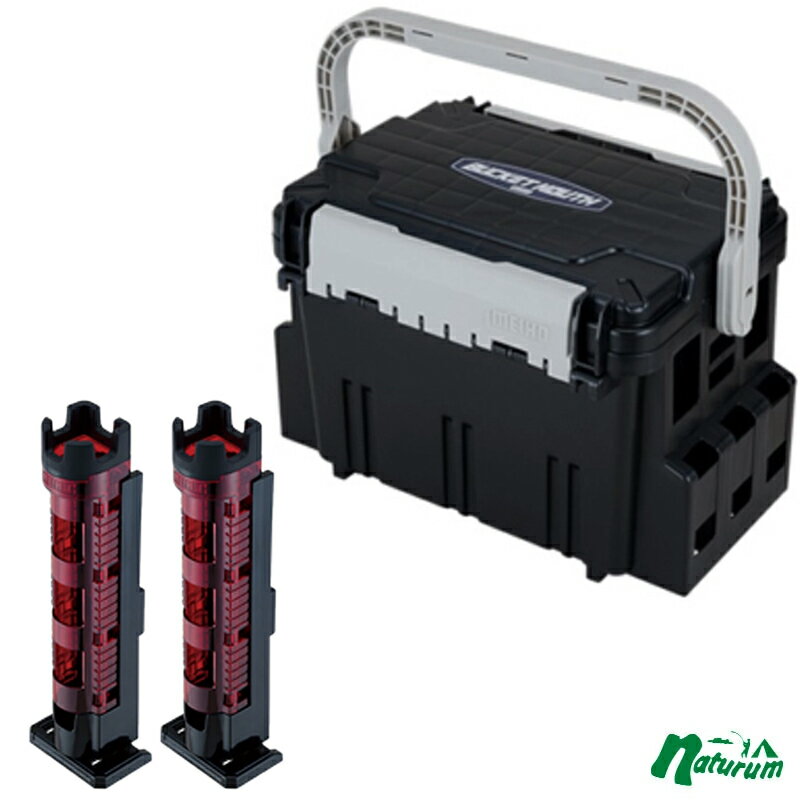 メイホウ(MEIHO) 明邦 バケットマウス BM-5000×ロッドスタンド BM-300 Light(お得な3セット) Cレッド×ブラック