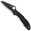Spyderco(スパイダルコ) ソルト2 H2鋼材 チタンコーティング 波刃 サビにくいナイフ オールブラック C88SBBK2(4)