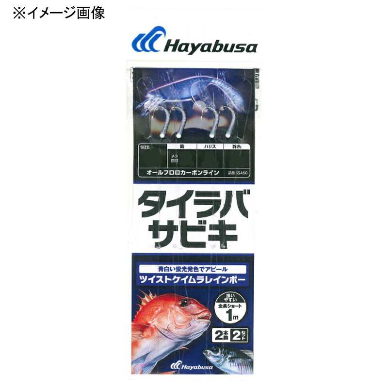 ハヤブサ(Hayabusa) タイラバサビキ ツイストスキンケイムラレインボー 2本鈎 鈎3/ハリス3 SS460