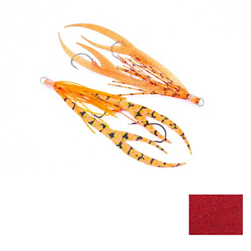 宮一釣漁具 桜一(オウカ) スペアユニット シュリンプ 3本鬼掛け #15 ワインレッド