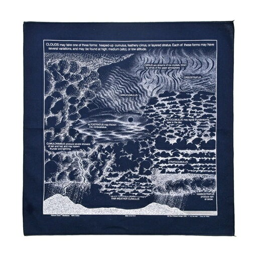 The Printed Image(ザ プリンテッド イメージ) ネイチャープリントバンダナ ONE SIZE 雲 11180001000003 The Printed Image(ザ プリンテッド イメージ) ネイチャープリントバンダナ ONE SIZE 雲 11180001000003
