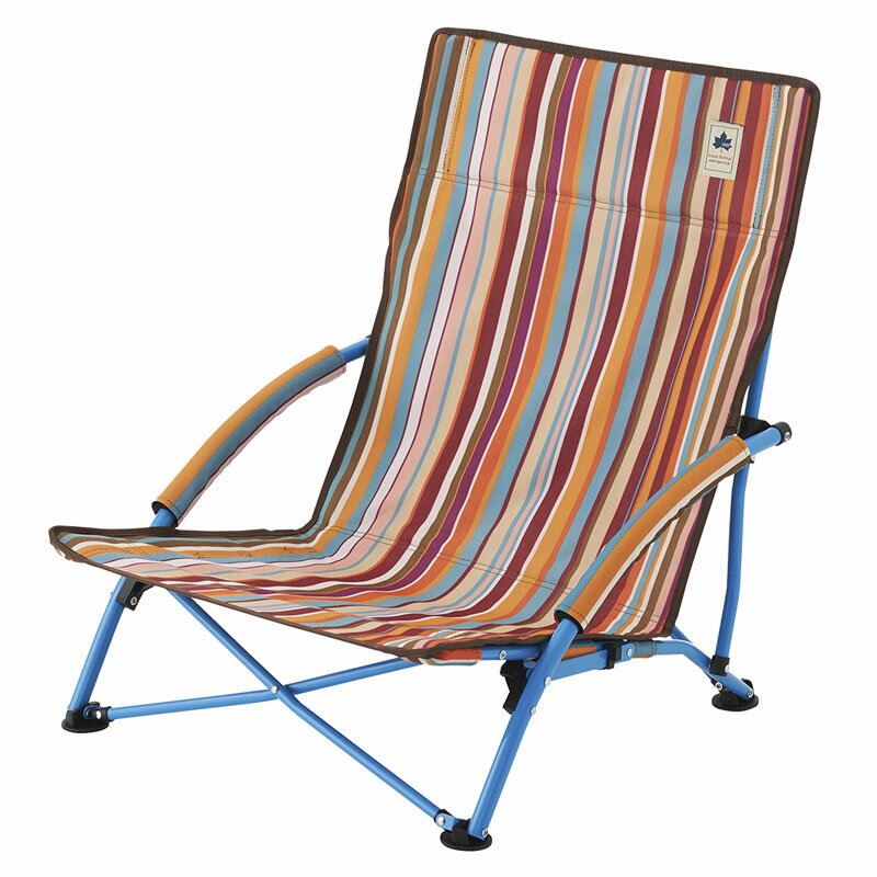 ロゴス(LOGOS) ストライプ あぐらチェア-AH オレンジ 73173027