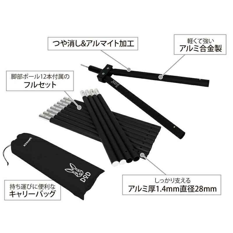 DOD(ディーオーディー) フタマタノキワミ(ワンポールテント用二又ジョイントフルセット) ブラック FA5-603-BK通販格安セール情報 楽天 通販