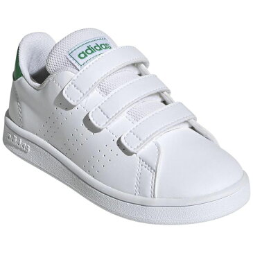 adidas(アディダス) ADVANCOURT C 18.0cm フットウェアホワイト×グリーン×グレーツー ADJ-EF0223-180
