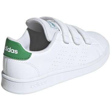 adidas(アディダス) ADVANCOURT C 18.0cm フットウェアホワイト×グリーン×グレーツー ADJ-EF0223-180