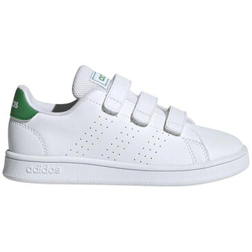 adidas(アディダス) ADVANCOURT C 18.0cm フットウェアホワイト×グリーン×グレーツー ADJ-EF0223-180