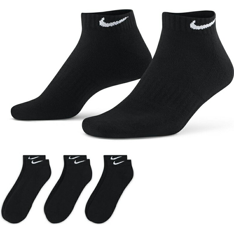 NIKE(ナイキ) エブリデイ クッション ローソックス 3足セット 靴下/スポーツ/カジュアル 25-27cm 010(ブラック×ホワイト) NJP-SX7670のサムネイル