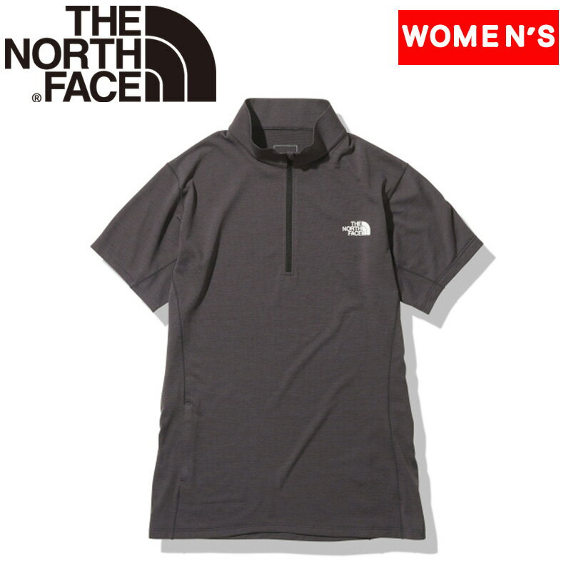 THE NORTH FACE(ザ・ノース・フェイス) 【23春夏】W ショートスリーブ フラッシュ ドライ スリーディー ジップアップ ウィメンズ L ミックスチャコール(ZC) NTW12202