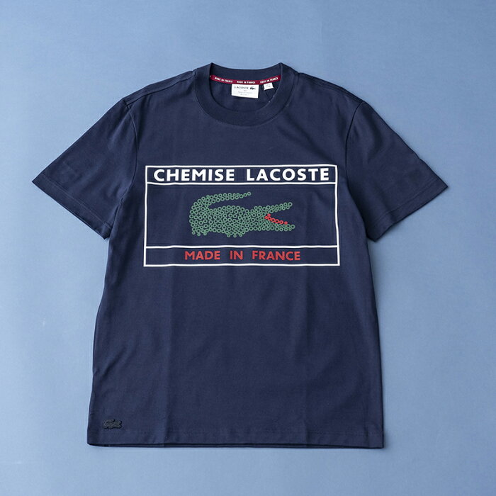 LACOSTE(ラコステ) 【22春夏】ボックス プリント Tシャツ(MADE IN FRANCE) 4(Mサイズ) ネイビーブルー TH3356L