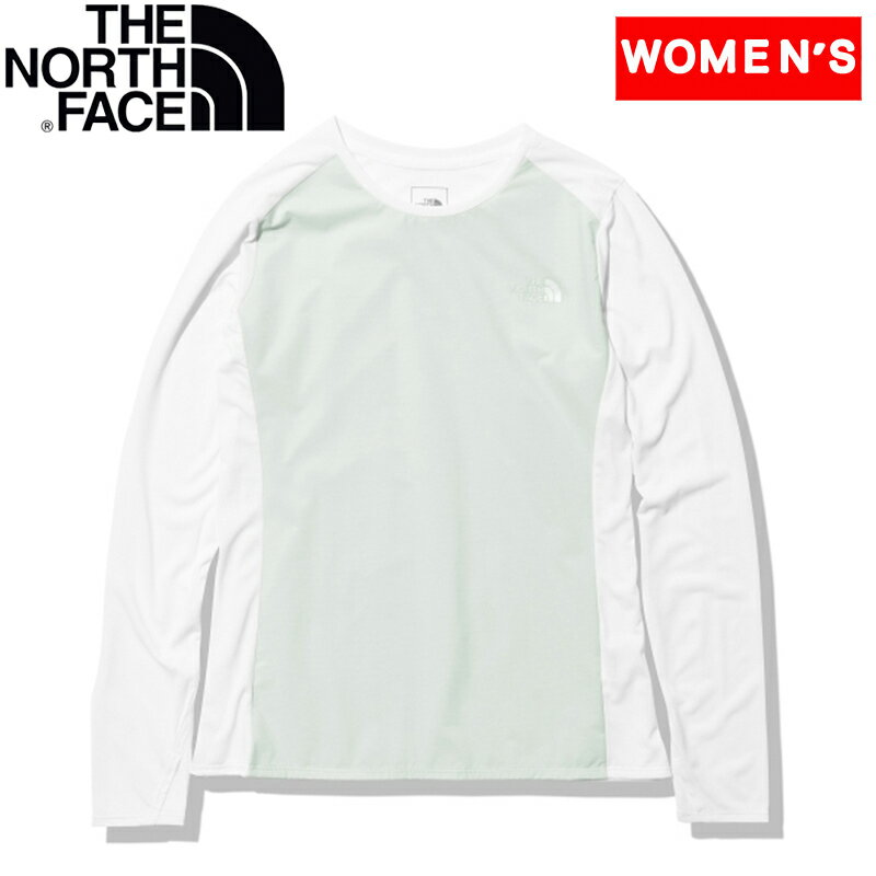 THE NORTH FACE(ザ・ノース・フェイス) Women's ロングスリーブ ハイブリッド GTD メランジ クルー ウィメンズ L ホワイト×ティングレー(WT) NTW62275