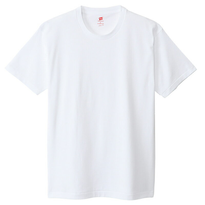 Hanes(ヘインズ) ヘインズ プレミアム ジャパン フィット クルーネック Tシャツ S ホワイト HM1V001 1