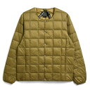 タイオン(TAION) クルーネックボタンインナーダウンジャケット メンズ M BEIGE TAION-104