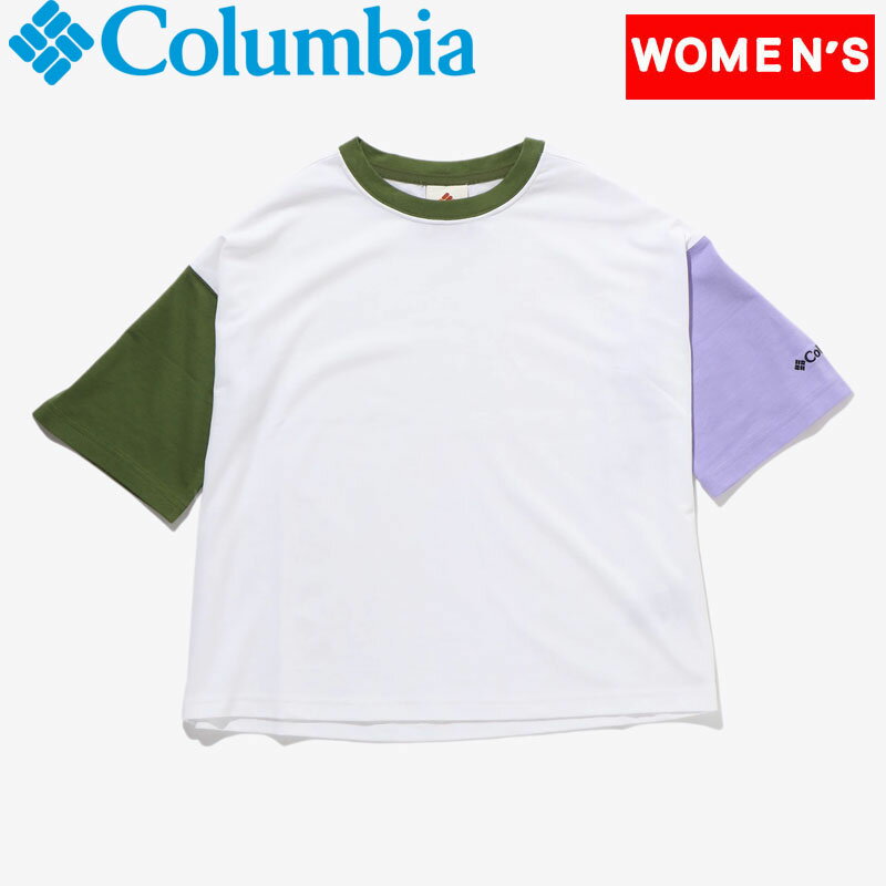 Columbia(ӥ) W DESCHUTES VALLEY CROPPED SS TEE  L 100(WHITEVISTA BLUEPEA) AR3116
