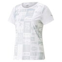 PUMA(プーマ) RUN FAVORITE AOP 半袖Tシャツ レディース ランニング/スポーツ/フィットネス L プーマ ホワイト(52) 523655