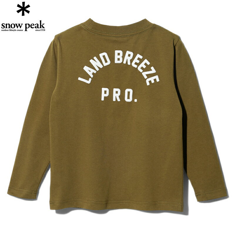 スノーピーク(snow peak) Kids Foam Printed L/S Tshirt Land Bleeze Kids 3 Olive TS-23AK00302OL