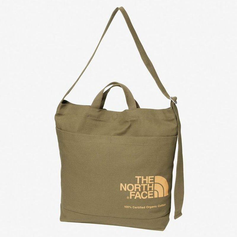 楽天ナチュラム キャンプ専門店THE NORTH FACE（ザ・ノース・フェイス） 【24春夏】ORGANIC COTTON SHOULDER（オーガニックコットンショルダー） ONE SIZE ミリタリーオリーブ×ハニーマスタード（MM） NM82386