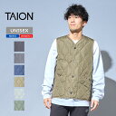 タイオン(TAION) ミリタリーVネックボタンダウンベスト(スリットボタン)ユニセックス L D.OLIVE TAION-001B2ML-1(4)