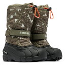 SOREL(ソレル) CHILDRENS FLURRY PRINT(チルドレンズ フルーリー プリント) 12/17.0cm 397(S.GREEN/BLACK) NC3504