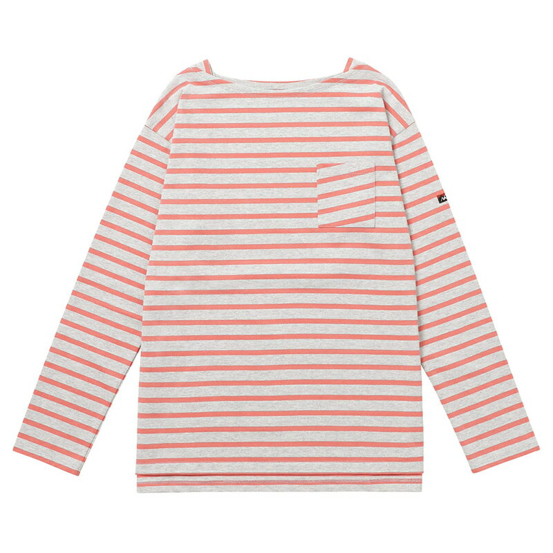 ナンガ(NANGA) 【24春夏】ECO HYBRID LOOSE FIT BORDER L/S TEE W WL L.GRY×PINK NW2412-1G809-B 1