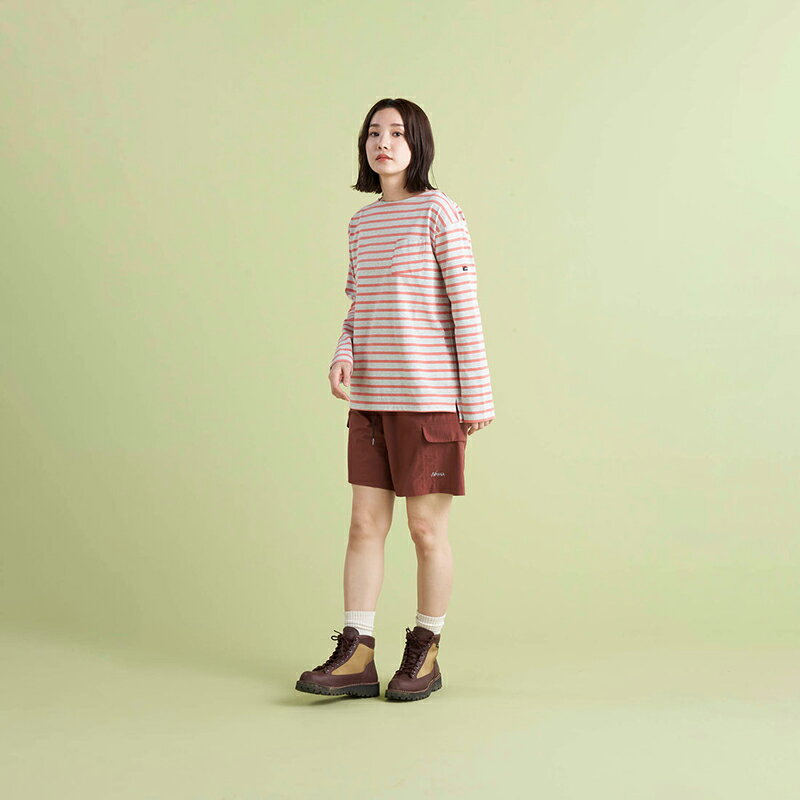 ナンガ(NANGA) 【24春夏】ECO HYBRID LOOSE FIT BORDER L/S TEE W WL L.GRY×PINK NW2412-1G809-B 2