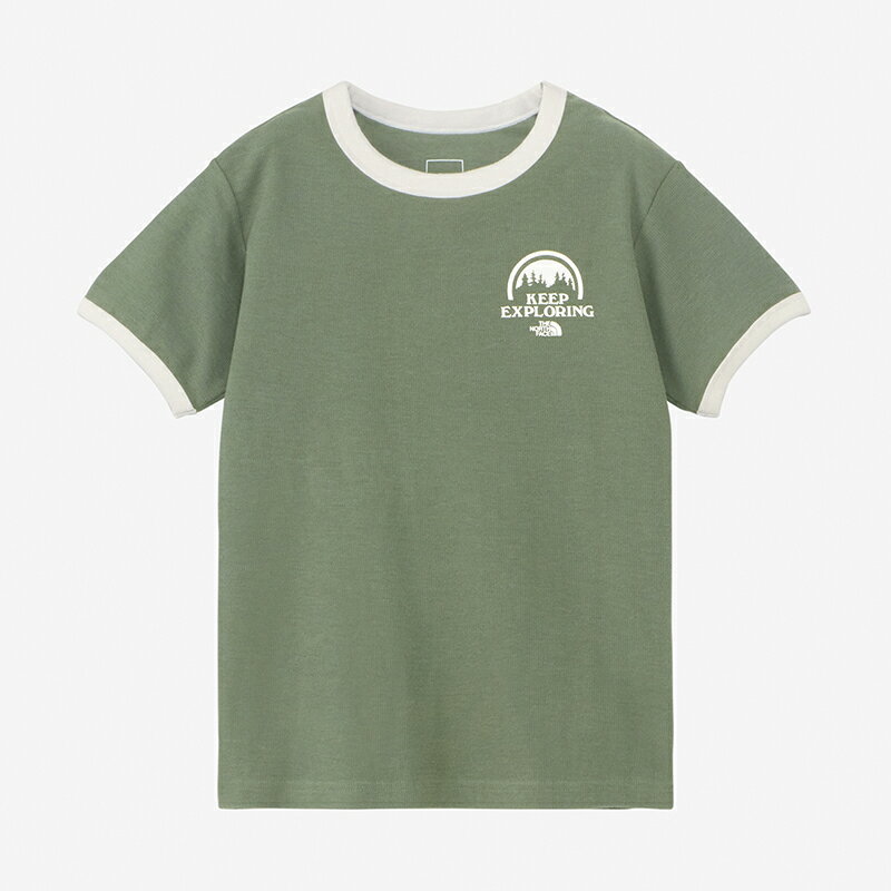 THE NORTH FACE(ザ・ノース・フェイス) 【24春夏】Kid's S/S LATCH PILE RINGER TEE キッズ 130cm タイムグリーン(TG) NTJ32438