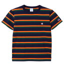 Champion(チャンピオン) Kid's BORDER SHORT SLEEVE T-SHIRT キッズ 140 ネイビー(370) CKZ305(4)