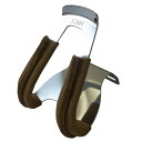 MKS(三ヶ島製作所) HALF CLIP w/leather トークリップ ハーフ 鉄 皮付き ブラウン メッキ 60×58×61×70×28 HALF CLIP w/leather