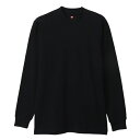 Hanes(ヘインズ) スエードニット クルーネックロングスリーブTシャツ XL ブラック HM4-A204