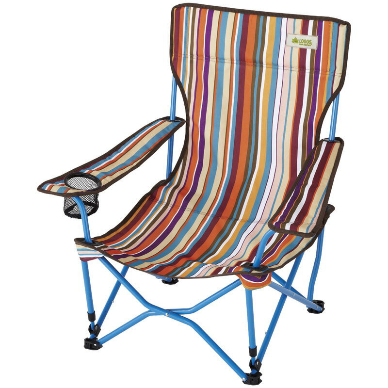 ロゴス(LOGOS) ストライプヒーリングチェア・ポケットプラス 73173014