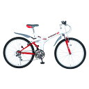 Switzsports(スウィツスポーツ) AIGLE 【エイグル】 フルサスペンション MTB型26インチ折畳自転車 【シマノ18段変速】 ホワイト×レッド ...