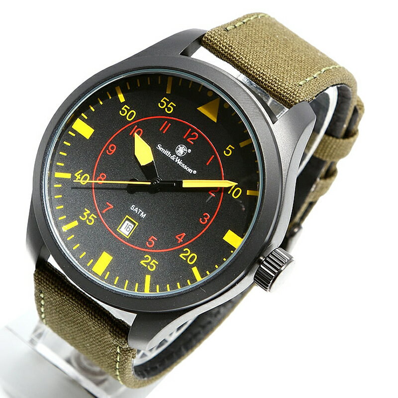 Smith&Wesson(スミス&ウェッソン) N.A.T.O WATCH(ナトー ウォッチ) ブラック×カーキ sww-515-bk