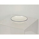 パール金属 渕彩 クリーンコート丸深皿 S ホワイト×ネイビー K-6321