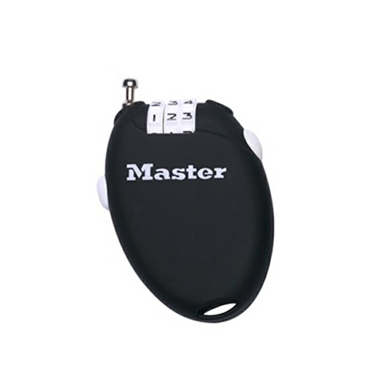 Master Lock(マスターロック) ダイヤル式リトラクトケーブルロック BK 4603JADBLK