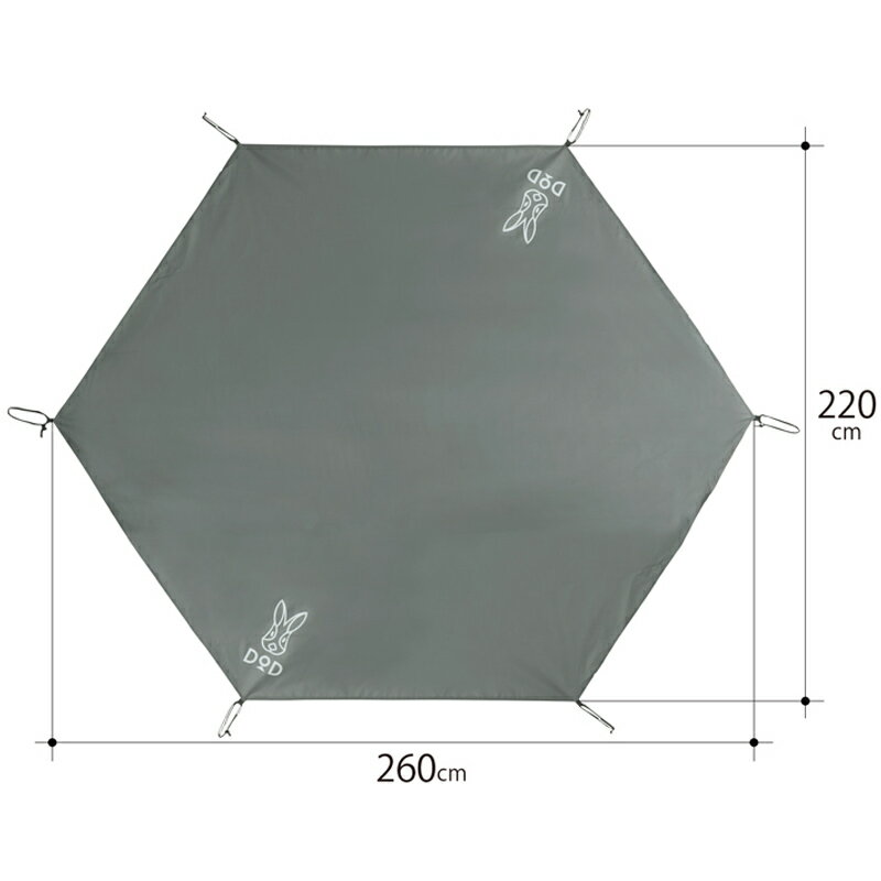 DOD(ディーオーディー) ワンポールテントS用グランドシート(3人用) グレー GS3-561-GY通販格安セール情報 楽天 通販