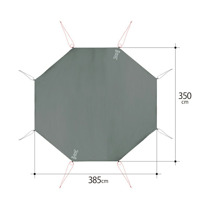 DOD(ディーオーディー) ワンポールテントL用グランドシート(8人用) グレー GS8-563-GY通販格安セール情報 楽天 通販