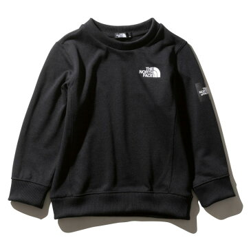 【先着順！最大2000円クーポン配布】 THE NORTH FACE(ザ・ノースフェイス) SQUARE LOGO CREW(スクエア ロゴ クルー) Kid's 120 K(ブラック) NTJ61922