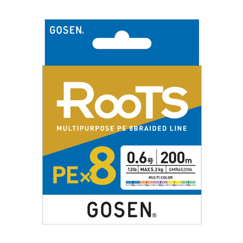 ゴーセン(GOSEN) RooTS(ルーツ) PE×8 200m 1号/20lb マルチカラー GMR852010