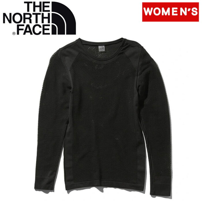 THE NORTH FACE(ザ・ノース・フェイス) L/S 100DRY CREW(ロングスリーブ ハンドレッド ドライクルー レディース) SM ブラック(K) NUW61701