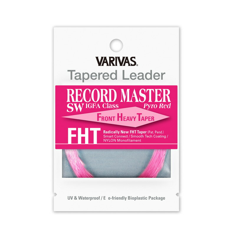 【12/5迄 最大2,000円OFF】 バリバス(VARIVAS) VARIVAS テーパードリーダー レコードマスターSW パイロレッド 16ft 12lb ...