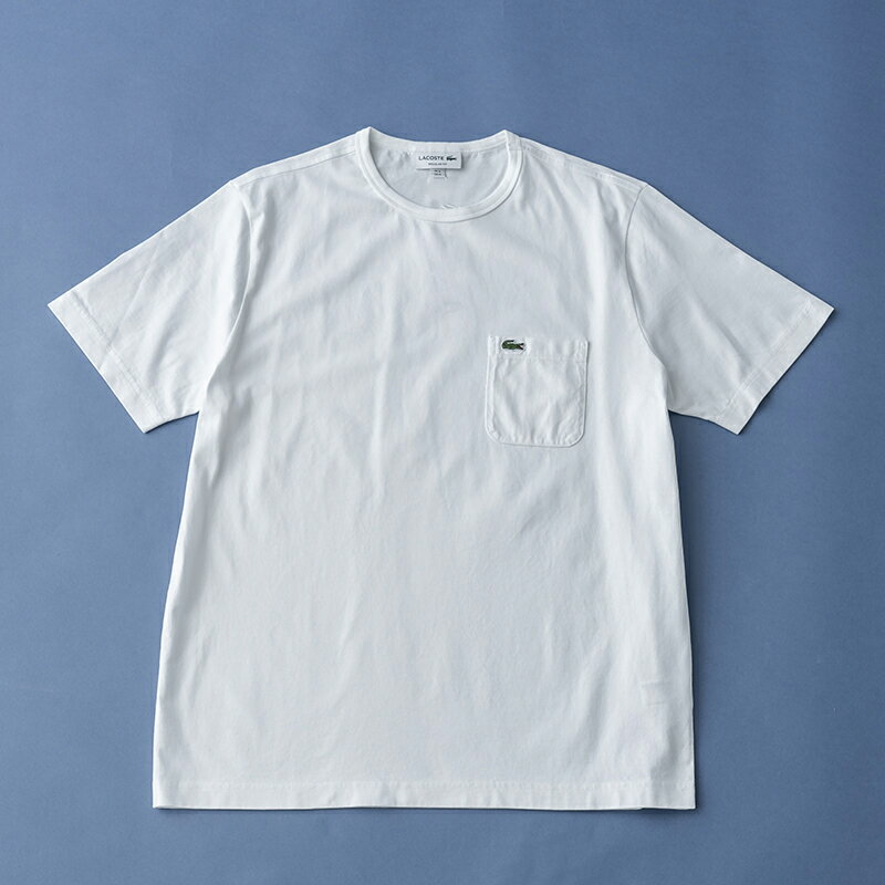 LACOSTE(ラコステ) 【22春夏】クロコ エンブレム クルーネック ポケット Tシャツ メンズ(レギュラーフィット) 3(Sサイズ) ホワイト TH5846L