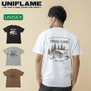 ユニフレーム(UNIFLAME) 7.1オンス へヴィーウェイト バックプリント Tシャツ L ホワイト URNT-7