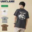 ユニフレーム(UNIFLAME) 7.1オンス へヴィーウェイト バックプリント Tシャツ M スミ URNT-8