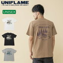 ユニフレーム(UNIFLAME) 7.1オンス へヴィーウェイト バックプリント Tシャツ L ダークキャメル URNT-10